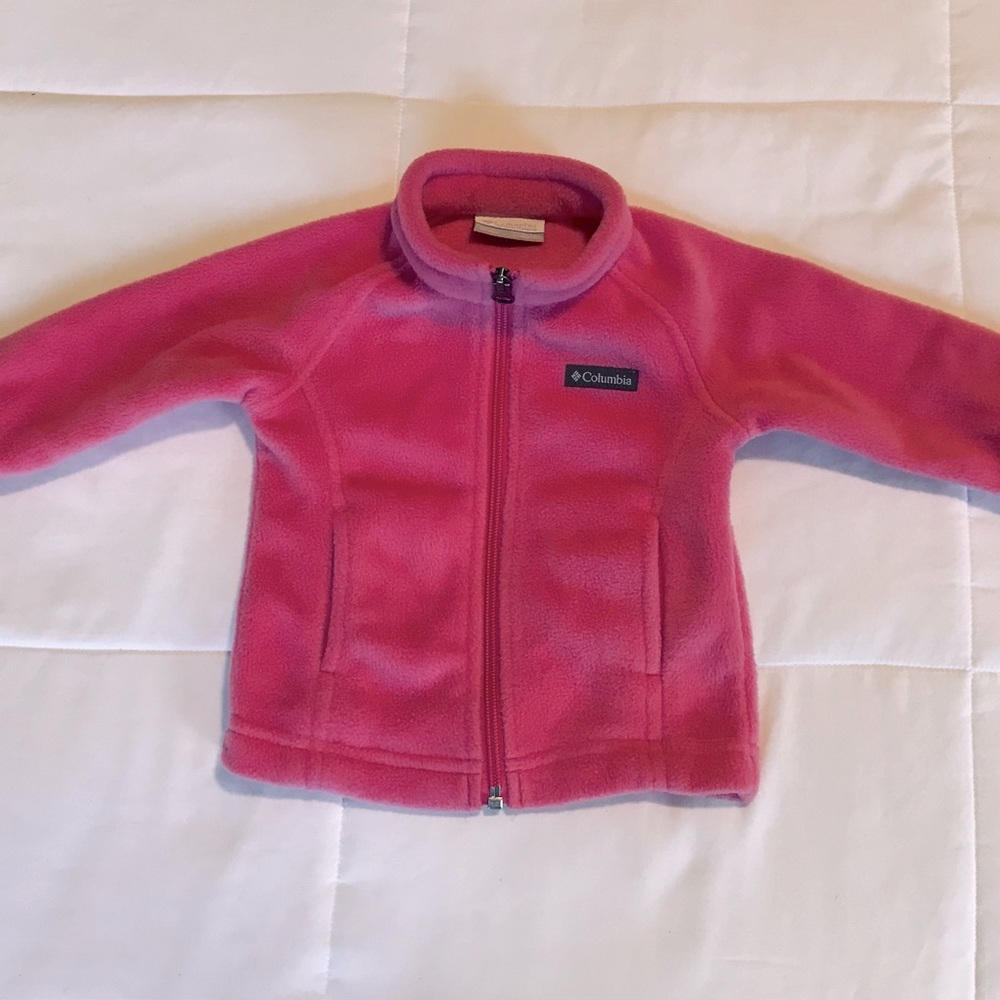 Columbia Jacket Toddler 6-12 Months Pink Fleece Full Zip Pockets
